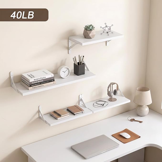 YGEOMER 4 Different Sizes Floating Shelves - Image 2