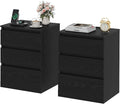 Nightstands Set of 2 with Charging Station and Drawer, Modern End Tables by Draelibor