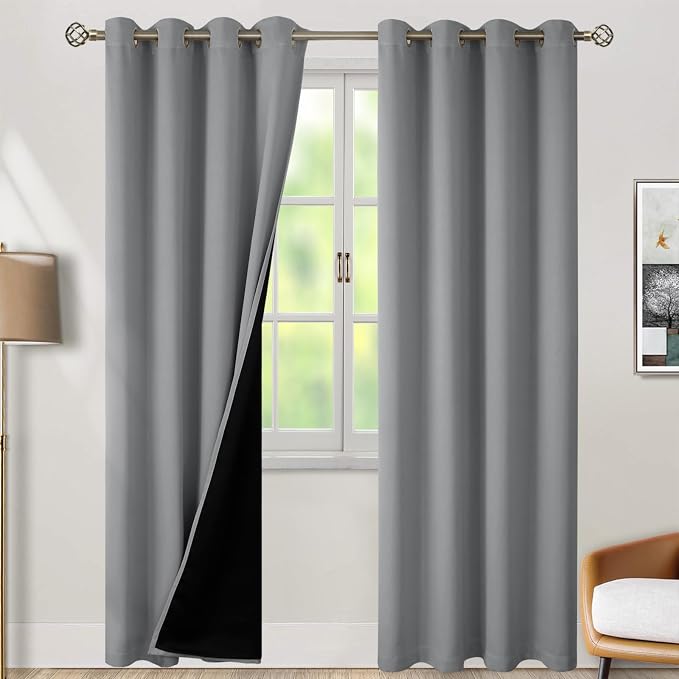BGment Thermal Insulated 100% Blackout Curtains 90 Inch Length 2 Panels by BGment