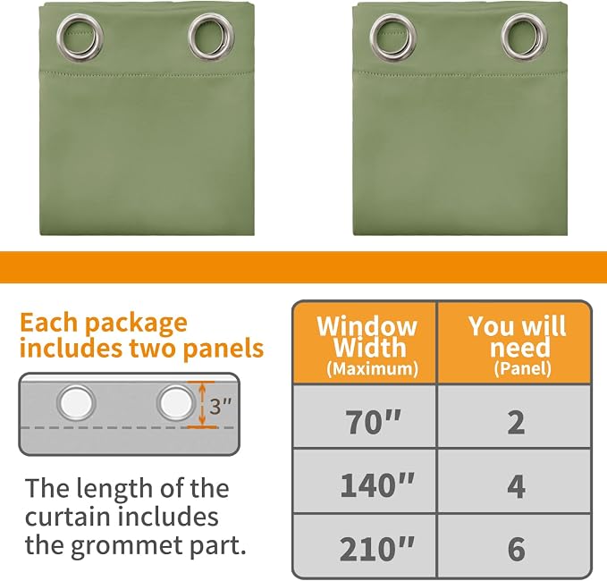 YoungsTex 100% Blackout Curtains 84 Inch Length 2 Panels, Room Darkening Drapes - Image 7