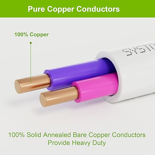 Syston Cable Technology 16/2 LED Lighting Dimmer Dimming Luminaire Control Wire Cable,16 AWG 2 Conductors Solid Bare Copper Unshielded Plenum Rated CMP CL3P FT6, for Ballast Wiring and Connection