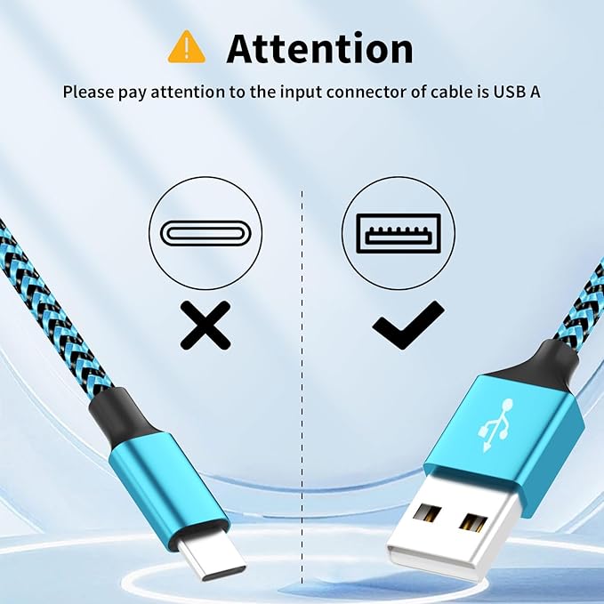 Firsting Multi Charging Cable(2Pack 4FT), 3 in 1 Charging Cable Nylon Braided Universal Charger Phone Charger Cord with Type-C,Micro USB,IP Port for iPhone16/15 Series/Phone&Pad-Blue+Gray