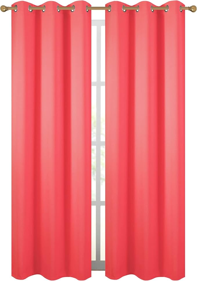 Diraysid Coral Grommet Blackout Curtains - Image 2