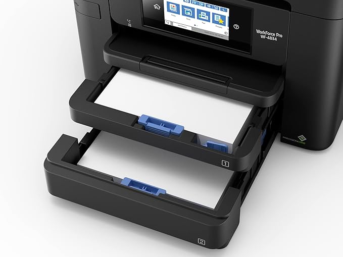 Epson Workforce Pro WF-4834 Wireless All-in-One Printer with Auto 2-Sided Print Copy, Scan and Fax, 50-Page ADF, 500-sheet Paper Capacity, 4.3' Color Touchscreen