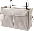 White Canvas Organizer Basket Wall Mount Storage Pouch Nightstand Hanging Bag by Unknown