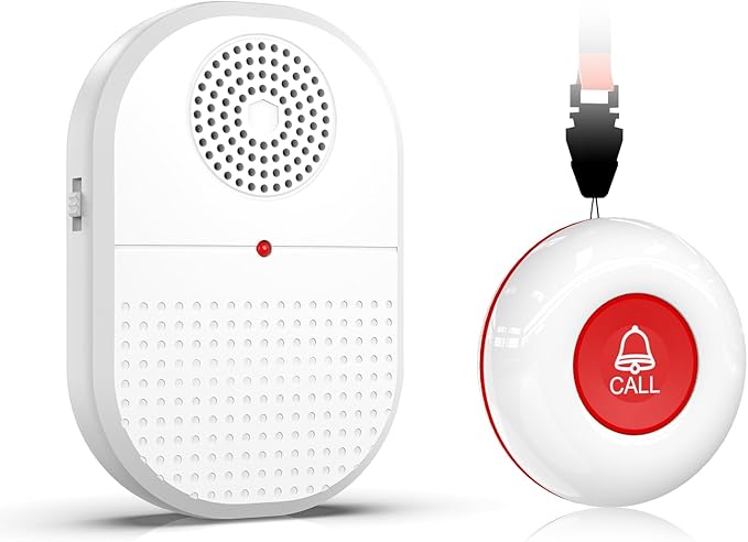 CallToU Caregiver Pager Call Button Elderly Wireless Call Button Vibration Pager Nurse Calling Alert System for Home Elderly Disabled Patient 1 Transmitters 1 Receiver