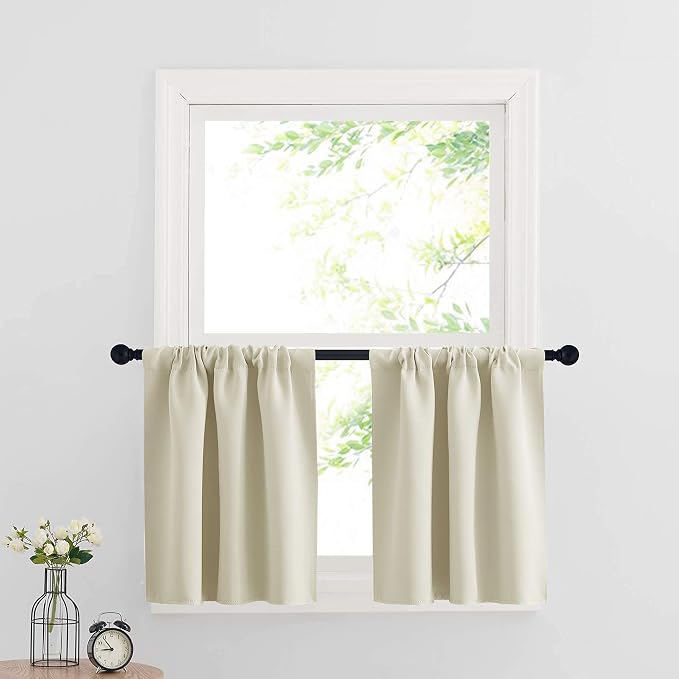 RYB HOME Cafe Curtains 24 inch Length, RV Camper Window Curtains | Short Small by RYBHOME