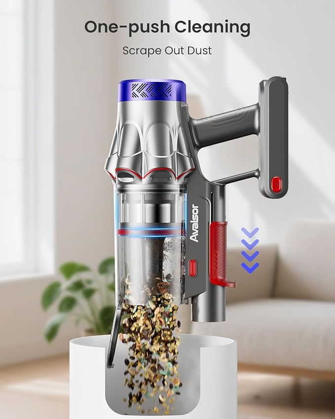 Cordless Vacuum Cleaner, 55KPa 650W 70Mins Vacuum Cleaner for Home, Anti-Tangle Self-Standing Stick Vacuum with Scented Tablet, Upgraded Dust Cup Scraping, Vacuum Cordless for Pet Hair/Carpet/Floors