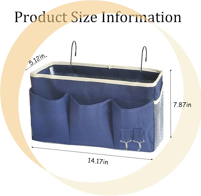 Bedside Caddy, Bedside Hanging Storage Organizer forBunk and Hospital Beds - Image 2