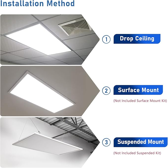 CycevSun 2x4 LED Drop Ceiling Light Fixture Flat Panel, 0-10V Dimmable, 30/40/50W Selectable, 3000K 4000K 5000K Switchable, 120-277V, ETL Listed, 36 Pack