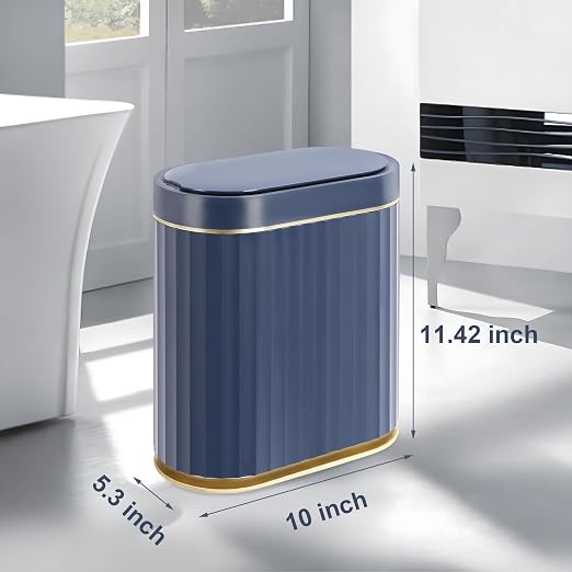 ELPHECO 2 Gallon Sensor Trash Can, Automatic Lid, Midnight Blue Gold | IPX5 - Image 2