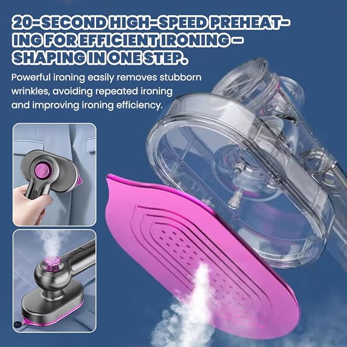Saker Mini Steam Iron 2026|Portable Handheld Garment SteamerCompact Home Travel Steam Iron with Powerful Fast Heat-Up for Clothes,Curtains,Fabrics (1 PACK)