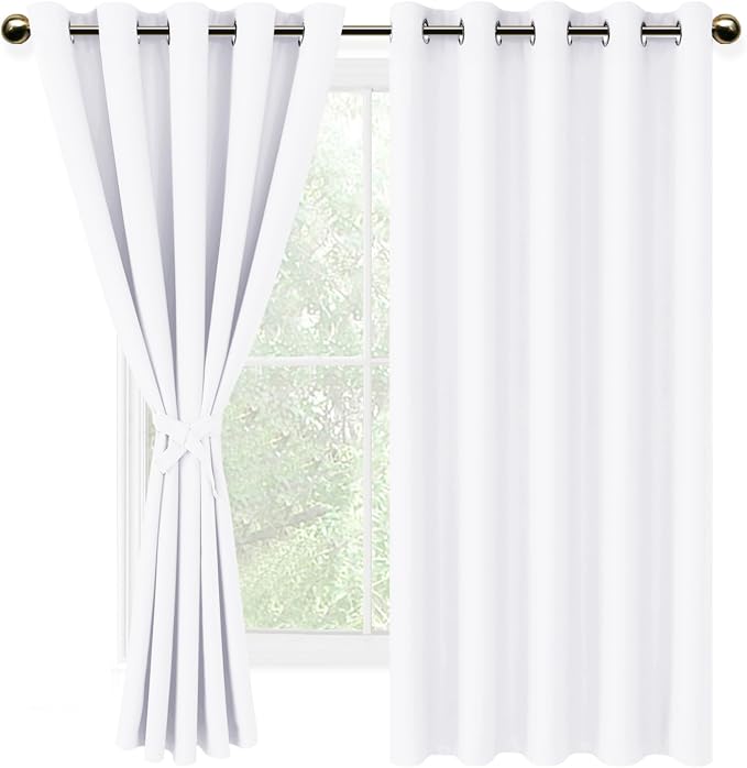 DWCN White Room Darkening Curtains 63 inch Long - Image 8
