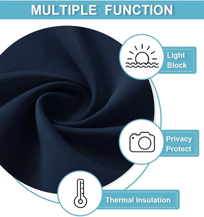RYB HOME French Door Curtain 80 inch Long, Self Adhesive, - Image 7