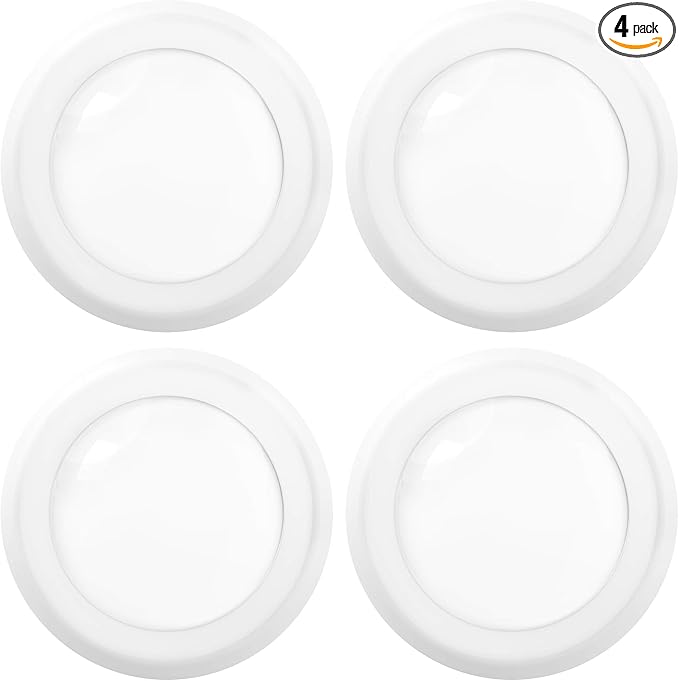Sunco 5/6 Inch LED Disk Lights, Flush Mount Disc Recessed Ceiling Can Lighting, 1050 LM, 3000K Warm White, Dimmable, 15W=75W, Damp Rated ETL 4 Pack