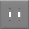ENERLITES Jumbo Double Toggle Switch Cover, Two Gang Light Switch Wall Plate, Gloss Finish, Oversized 2-Gang 5.5" x 5.5", Unbreakable Polycarbonate Thermoplastic, UL Listed, 8812O-GY, Gray