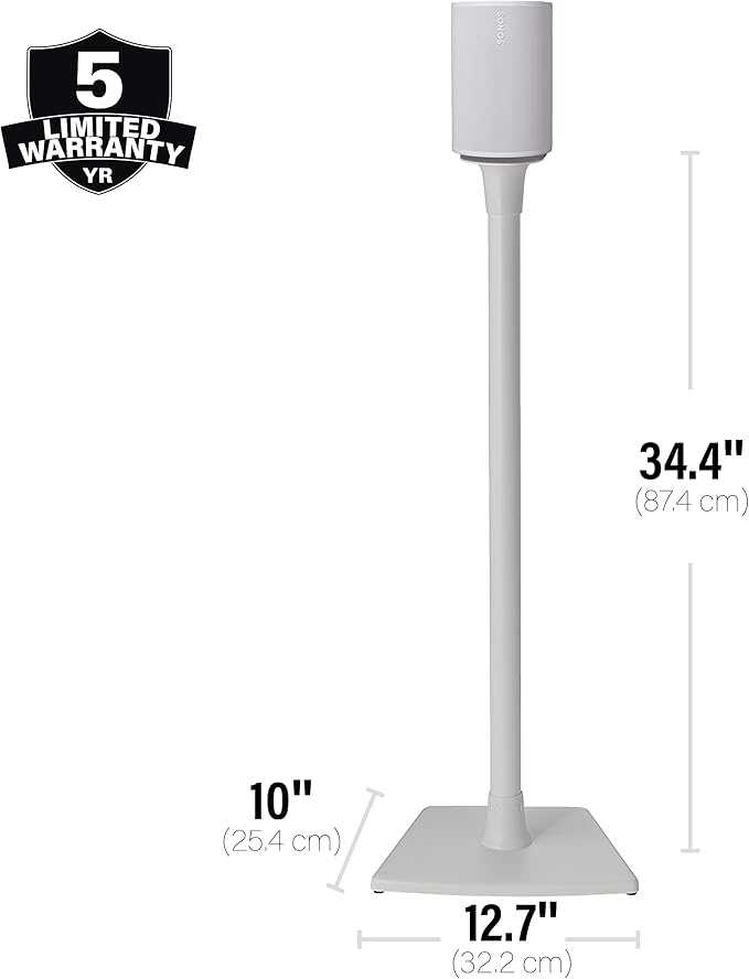 Sanus Wireless Speaker Stand for Sonos Era 100™ - Pair White |, Perfect Stand Setup for Easy and Secure Mounting of New Sonos Era 100™ Speakers - OSSE12-W2