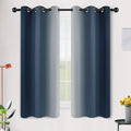 SimpleHome Ombre Navy Blue to Grey White Curtains by SimpleHome