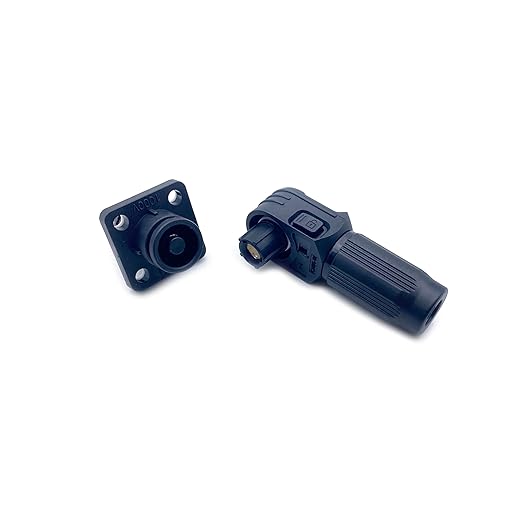 450A Battery Energy Storage Connector, 185mm² High Current Connectors IP67 Waterproof Stud Wiring Power Adapter Quick Plug Terminal Right Angle Plug and Socket (1500V Black)