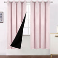 100% Blackout Curtains 52 x 72 Inches Long Thermal Insulated Baby Pink Curtains by Lemomo