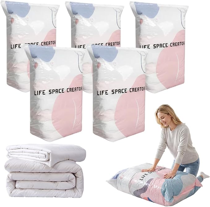 2026 New Vacuum Storage Bags for Home Clothes Compression Space Saver Bags by KAMOJI