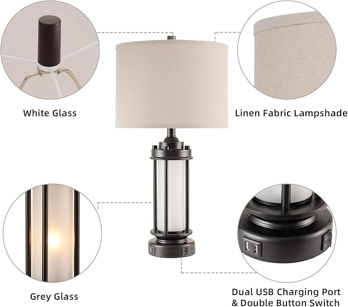 AIEAMPDO 25'' Set of 2 Modern Table Lamps - Image 6