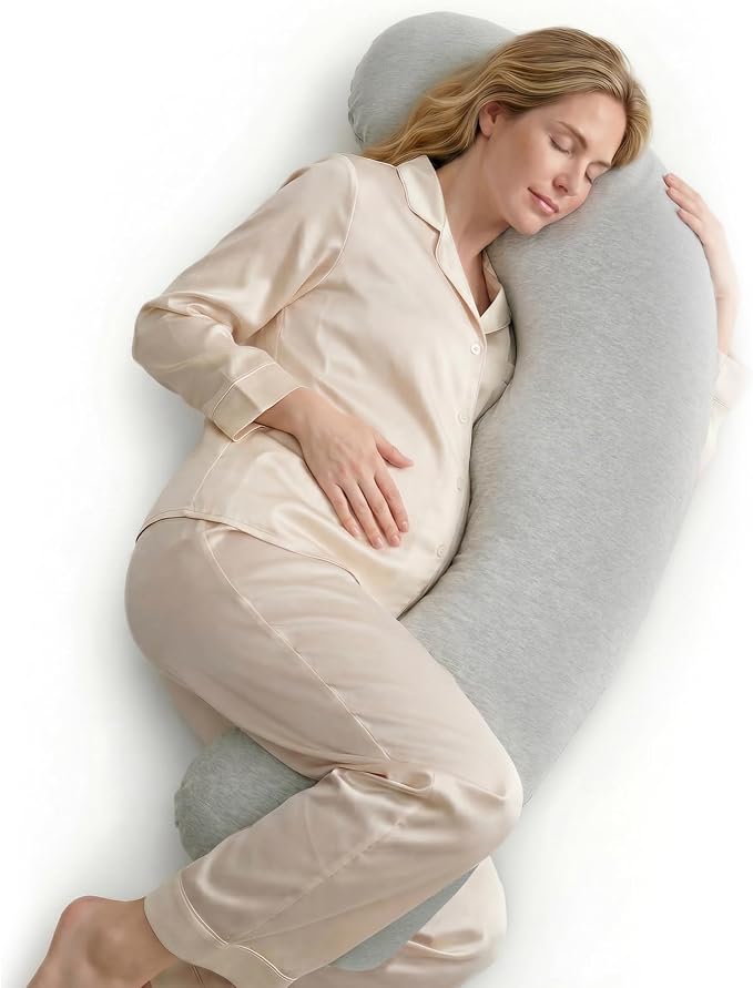 Momcozy J Shaped Pregnancy Pillow, Maternity Body Pillow by Momcozy