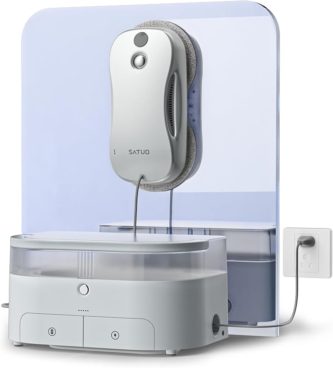JSDROBOT S9PRO Window Cleaning Robot,Window Cleaner Robot with Portable Station Suitable for Stubborn Stains Intelligent Path Planning Automatic Dual Water Spray Edge Detection