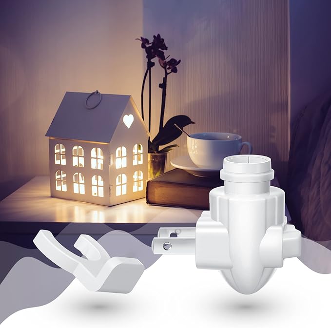 Tuanse 30 Sets Plug in Night Light Module Night Light Base with Shade Mounting Clip Plastic Lights Rotating Base for Making Your Own Decorative (White)