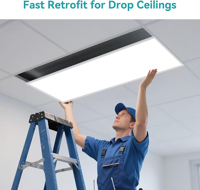 VocgoUU 2x4 LED Flat Panel Light for Drop Ceiling, 0-10V Dimmable, 40W/50W/60W Selectable, 4CCT 3000K/4000K/5000K/6000K, Up to 6600LM, ETL Listed, 100-277V, 6 Pack