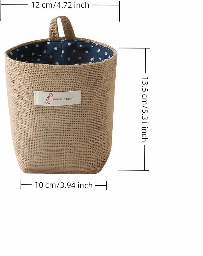 Washable Cotton Linen Hanging Organizer Bag - Image 4