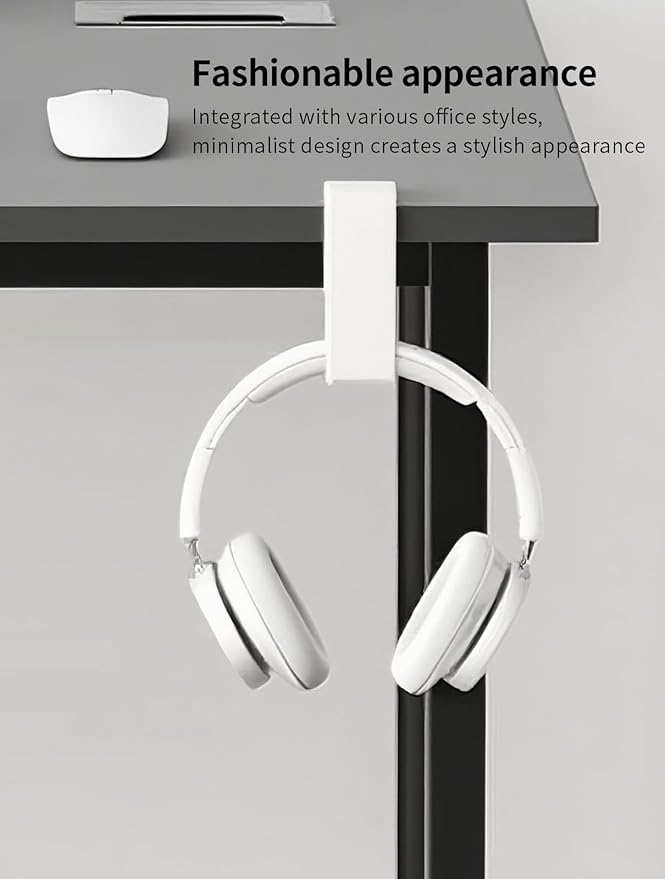STEARBOR Headphone Hook，Under Desk Headphone Holder with 360-Degree Adjustable Rotation，PC Gaming Headset Holder
