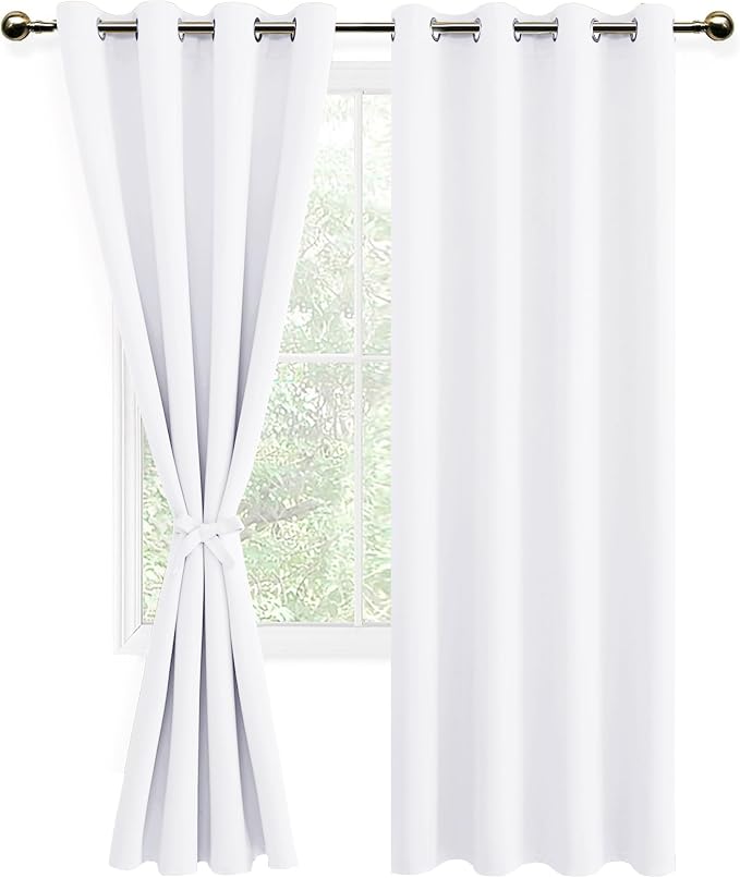 DWCN White Room Darkening Curtains 84 inch Long - Image 2