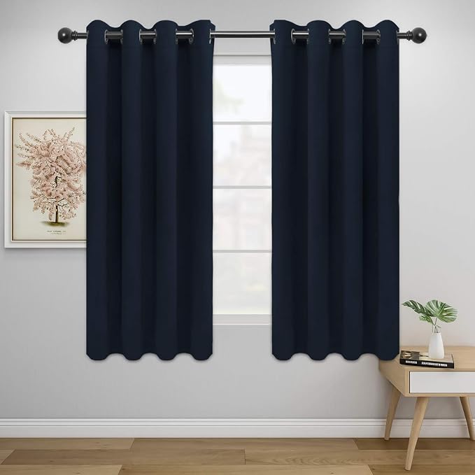Easy-Going Thermal Grommet Blackout Curtains, 2 Panels 52x46 in, Noise Reduction by Easy-Going