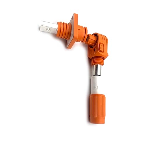 70A-120A 1000V Battery Energy Storage Connector, 10-25mm² High Current Connectors Quick Plug Terminal Orange Right Angle Plug and Socket IP67 Waterproof Power Adapter Threaded Wiring