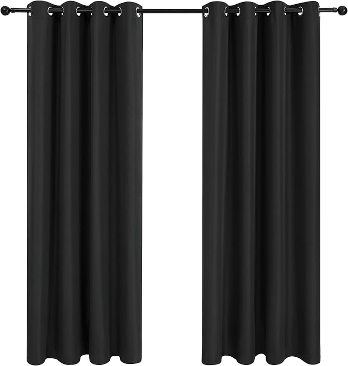 Deconovo Black Blackout Curtains by Unknown