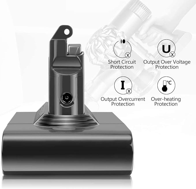 Morpilot V6 Battery Replacement 3000mAh 21.6v Li-ion Battery for V6 DC59 DC58 DC61 DC62 DC72 DC74 Handheld Vacuum Cleaner Batteries - with 2 Pack Free v6 Filter
