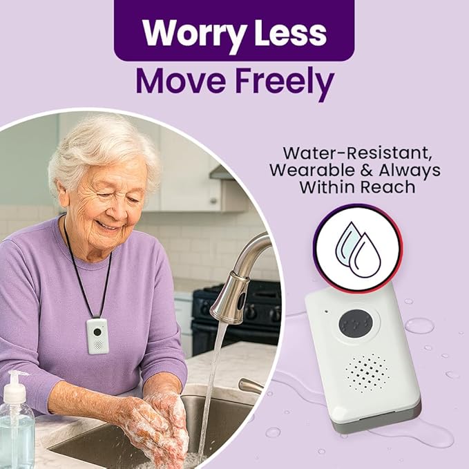 Medical Guardian MGMobile | Medical Alert Device for Seniors | Emergency Call Button, 24/7 Monitoring, Step Counter, GPS Tracking, Water-Resistant | Monthly Subscription Required | White
