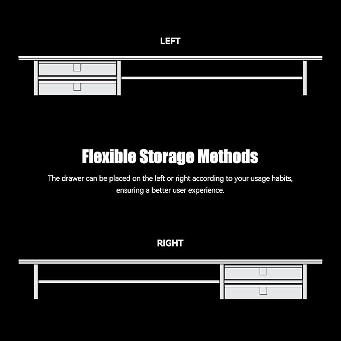 FENSULN Dual‑Tier Monitor Stand Riser with Drawers, Desktop Organizer Shelf Storage for Computer Screen 2 Monitors, Supports for PC Computer Monitor, Printer, Heavy TV Riser Beige and White