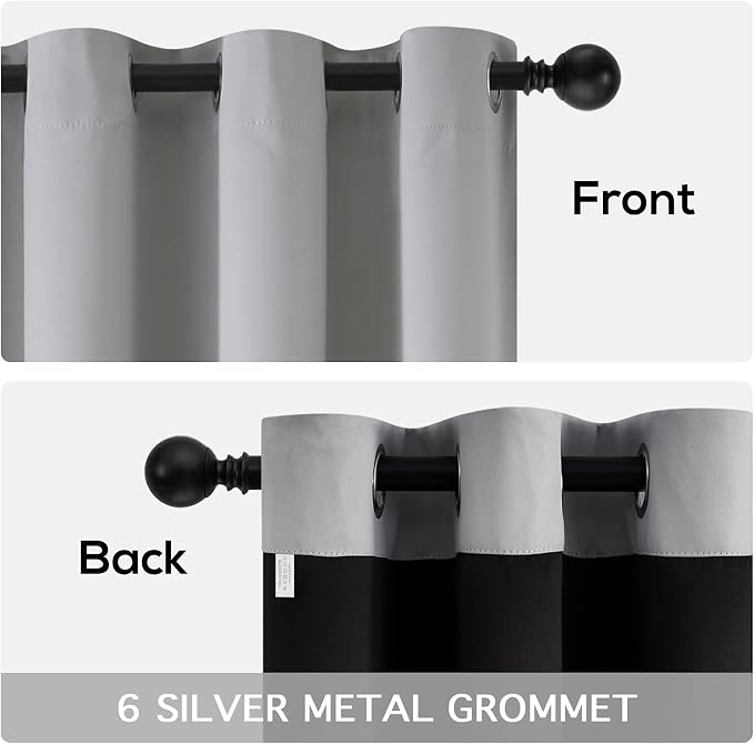 Yakamok Light Grey Blackout Curtains 84 inches Long - Image 6