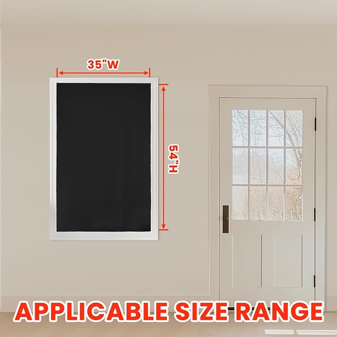 AJAZZ 100% Blackout Self Adhesive Curtains Small Window Short Temporary Black - Image 6