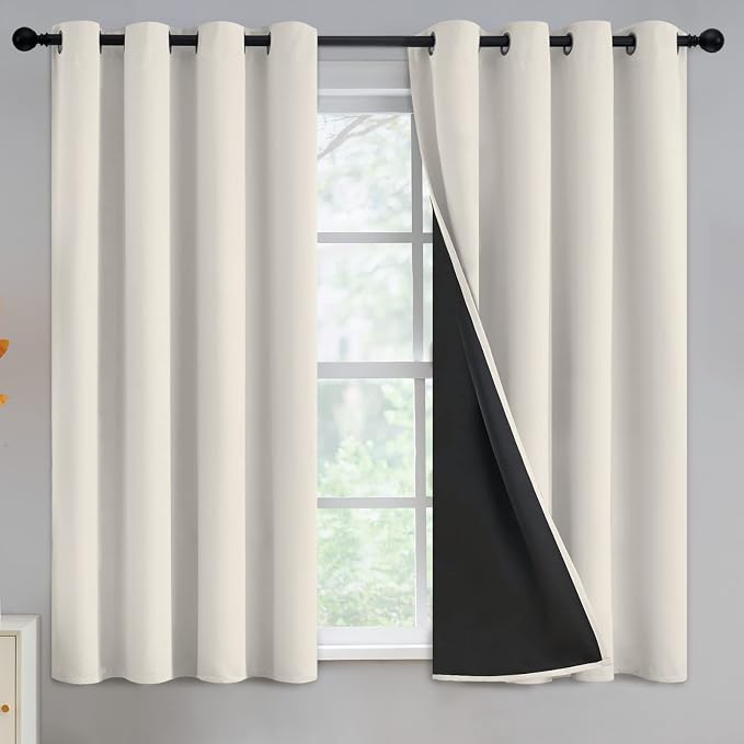 Yakamok Cream Blackout Curtains 54 inches Long by Yakamok