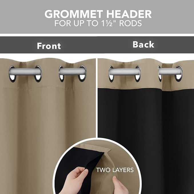 Deconovo High Density 100% Blackout Curtains, Thermal Insulated & Energy Saving - Image 3