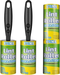COMMEMA Lint Rollers for Pet Hair Extra Sticky, Pet Hair Remover Set Brush for Dog & Cat Hair Removal, Clothes, Furniture, 2 Handles with 4 Refills, 240 Total Sheets
