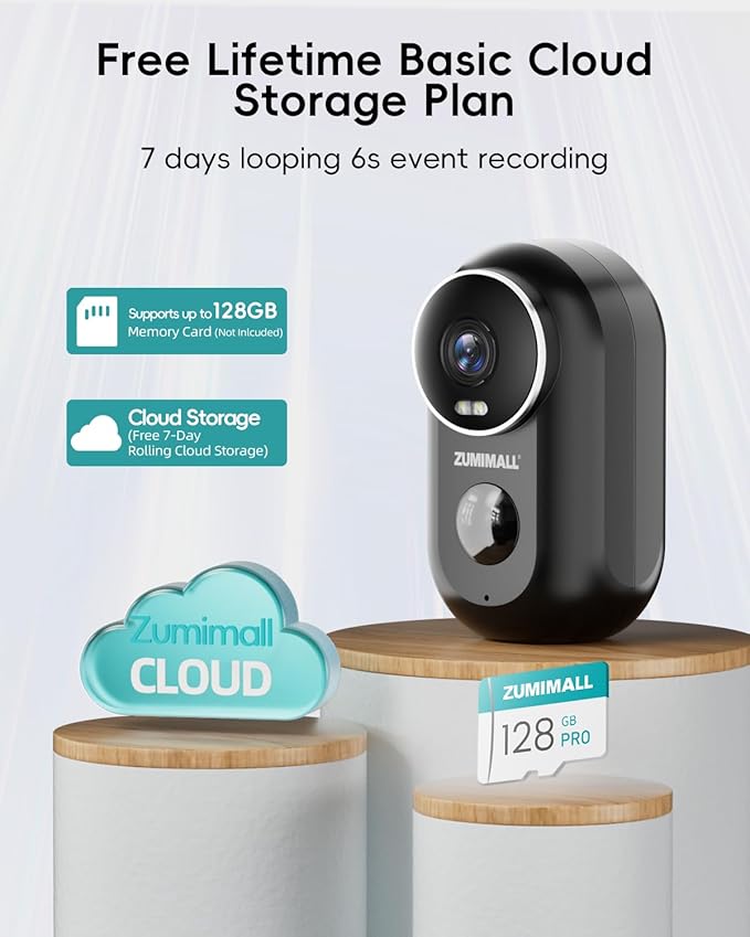 ZUMIMALL Security Cameras Wireless Outdoor, 2 Packs, 2K Cameras for Home Security, Outdoor/Indoor Camera Battery Powered, 2.4G WiFi, Magnetic Mount,3MP Color Night Vision/Siren/PIR/AI/Cloud/Alexa