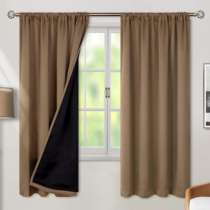 BGment 100% Room Darkening Thermal Insulated Blackout Curtains 72 Inches Long - Image 2