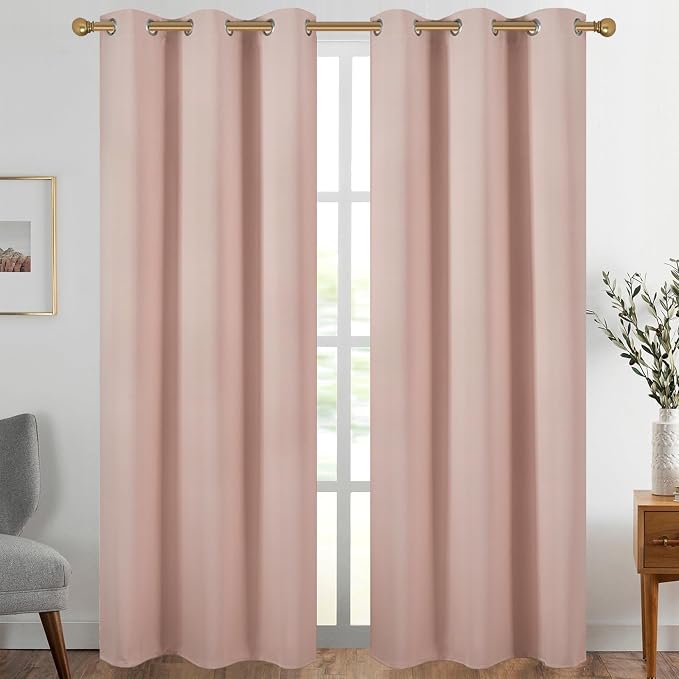 Diraysid Blush Pink Grommet Blackout Curtains by Diraysid%2C+refresh+your+life