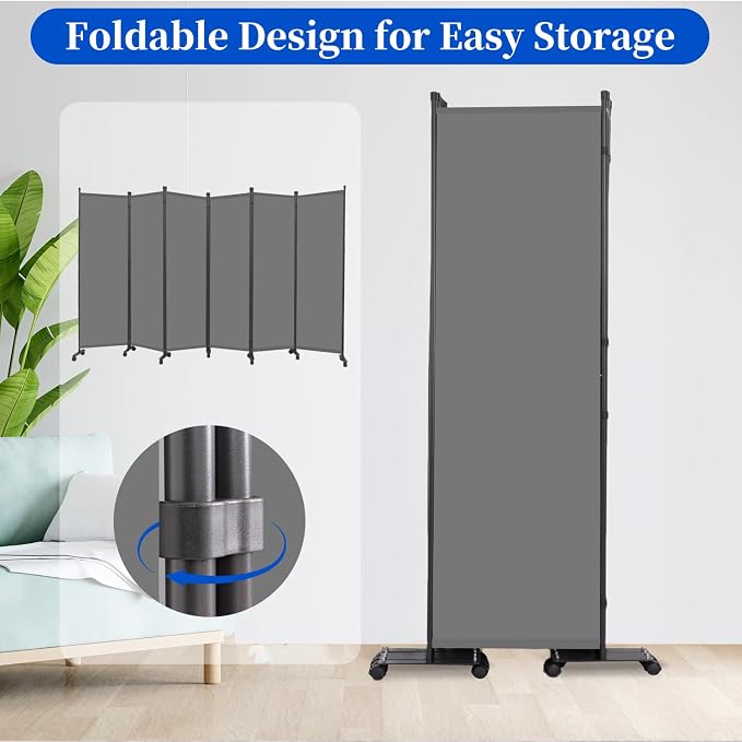 Room Divider 6FT 6 Panel Folding Room Partition - Image 5