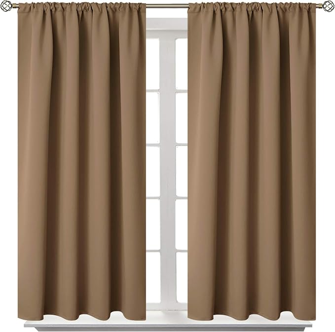 BGment Taupe Blackout Curtains 45 Inch Length by BGment