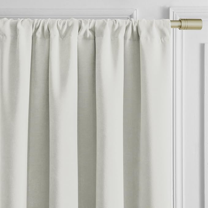 Joydeco Velvet Blackout Curtains Black Out Curtain 90 Inch Drapes | - Image 2